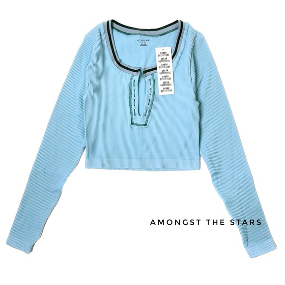 Urban Outfitters Out From Under Go For Gold Baby Blue Seamless Long Sleeve Top - Picture 6 of 8